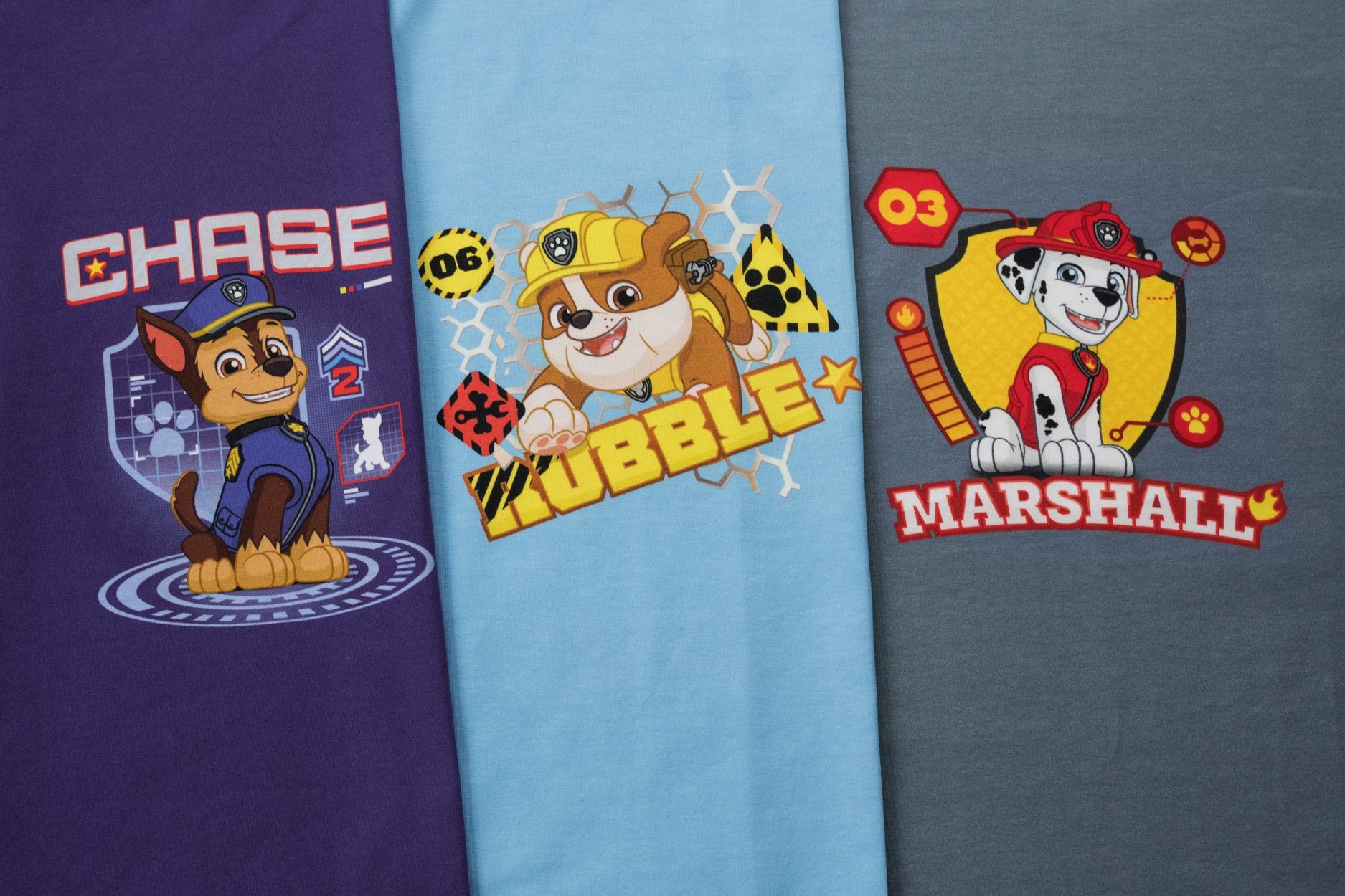 Original Jersey Fabric Paw Patrol Panel Chase Rubble Marshall All 3 P…
