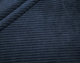 Tissu jersey cordon extensible uni bleu