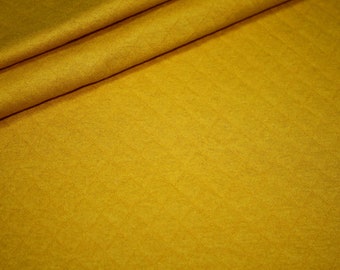 Tissu jersey de couette uni moutarde jaune