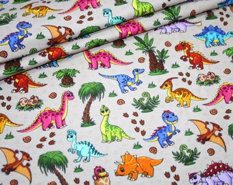 Jersey Stoff Dinos Dinosaurier