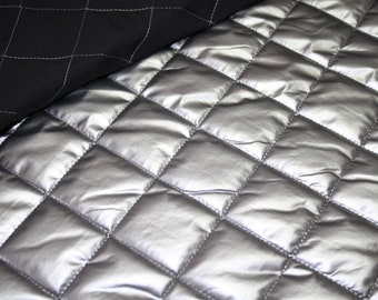 Jackets quilted fabric plain silver