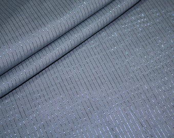 Tissu mousseline de coton jeans double gaze bleu GLITTER