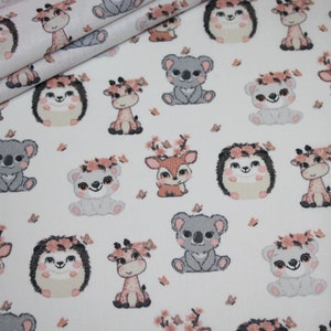 Tissu en coton enduit Petits animaux