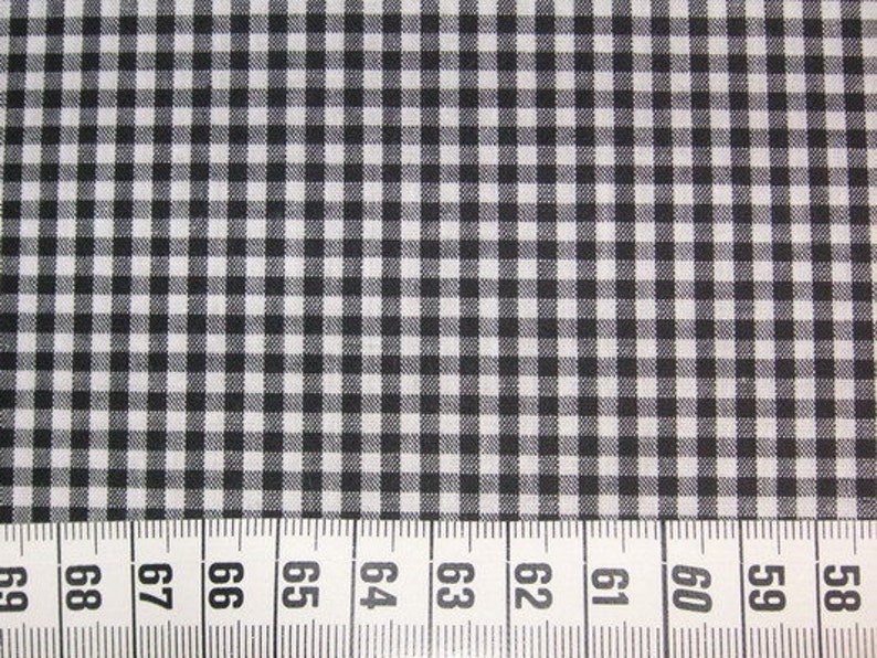 Cotton fabric Vichy check black 3 mm image 2