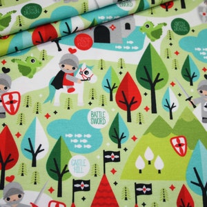 Jersey Fabric Jersey Fabric Knight&#39;s Castle with Knight