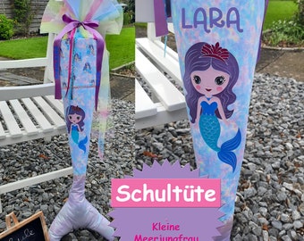 School bag sugar bag mermaid with fin with name