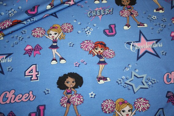 Cheerleader Hilco Jersey Stoff Blau Sterne orCdWxBe