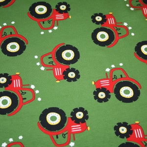 Jersey tela tractor verde rojo imagen 2