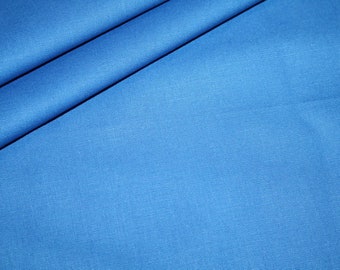 Baumwollstoff   Stoff blau royalblau uni 1m