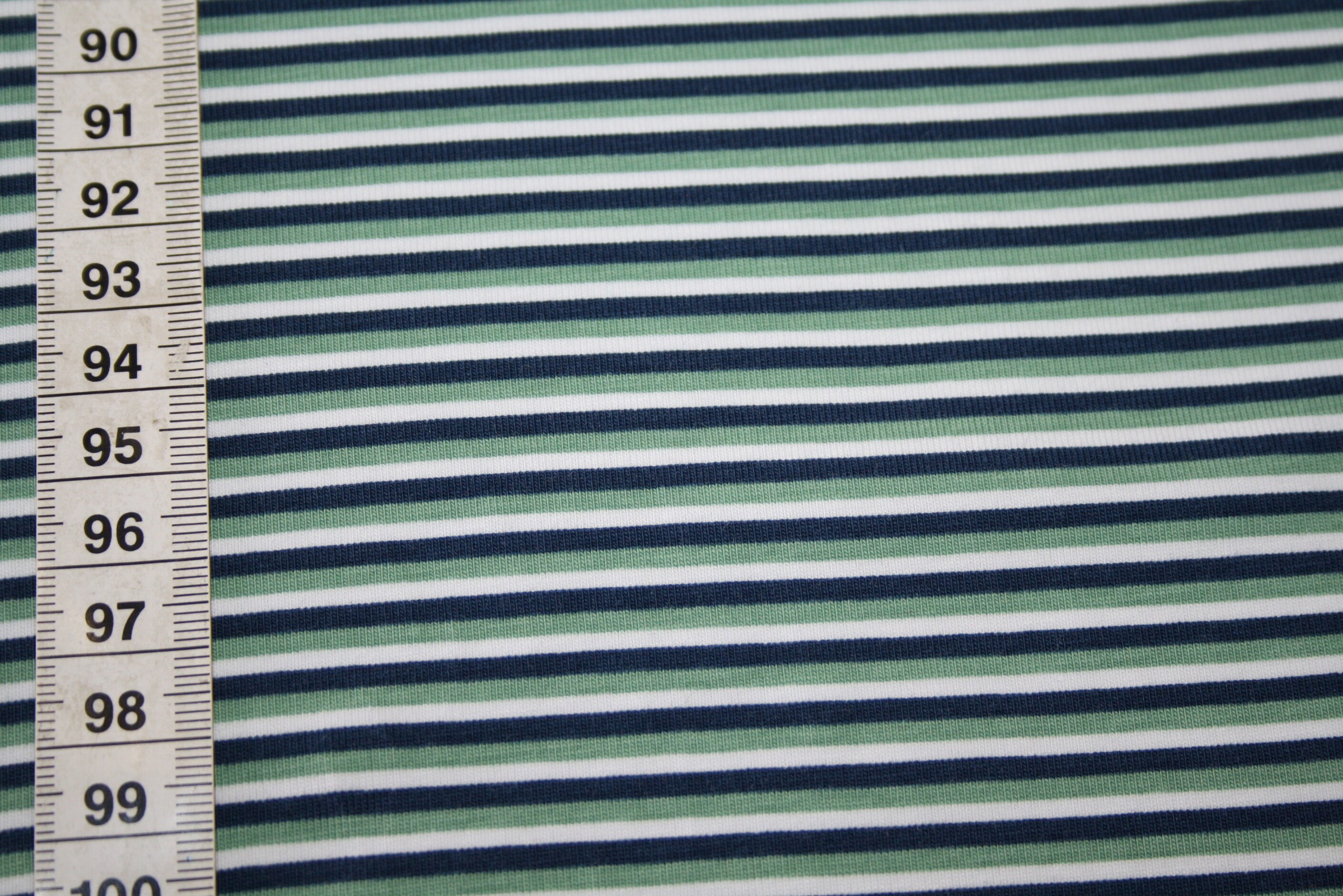Jersey Fabric Stripes Blue Green Etsy UK
