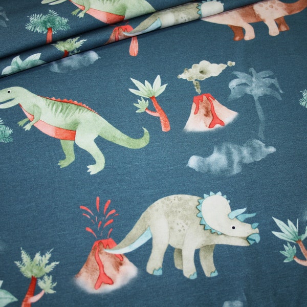 Hilco Jersey Tissu Dinos Dinosaures