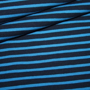 Jersey fabric stripes blue