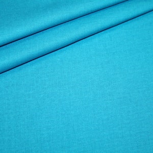 Tissu coton uni turquoise 1 m image 1