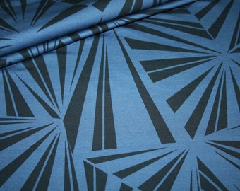 Hilco Big Pattern by Jatiju Thin French Terry Jersey Fabric Blue Stripes