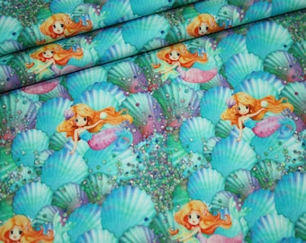 Stenzo digital print jersey fabric mermaid