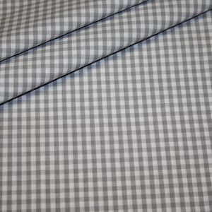 Cotton fabric Vichy check grey 3 mm