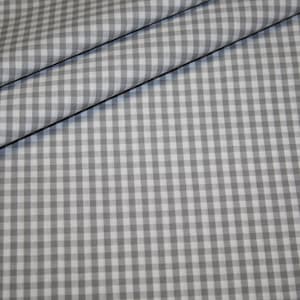 Tissu coton Vichy check gris 3 mm image 1