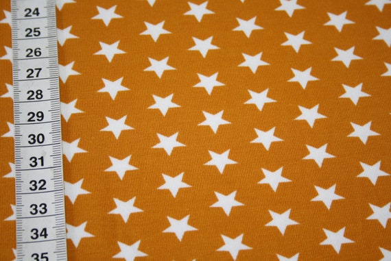 Swafing Jersey stoff senf gelb Sterne