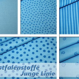Ligne jeune de Westphalie tissus coton bande bleue image 2