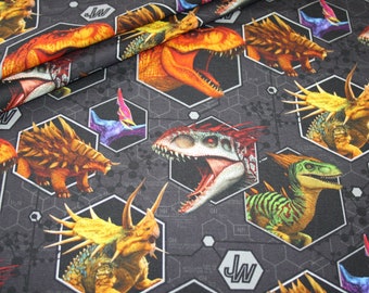 Tissu jersey original Jurassic World dinosaures