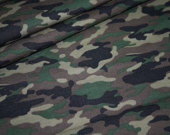 Sweat jersey tissu camouflage vert