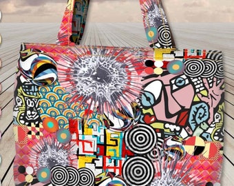 Stenzo – sacs de shopping de plage, panneau en toile solide, tissu coloré cool uniquement