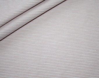 Tissu jersey mini rayures blanc - rose