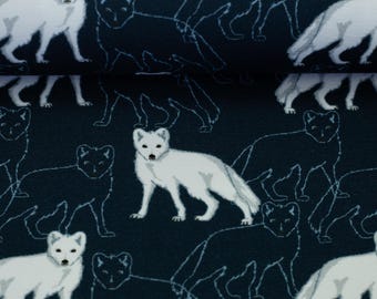 Arctic Animals by Jatiju Jersey Stoff Polarfuchs Fuchs blau