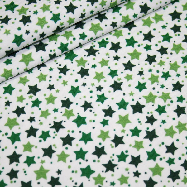 Tissu jersey Hilco New Stars Petites étoiles vert