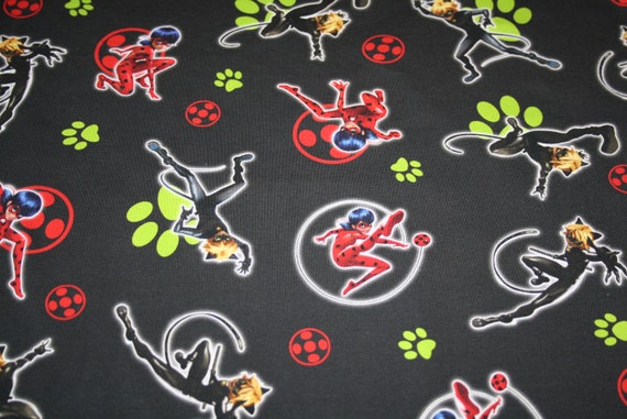 Jersey Fabric Miraculous Cat Noir Ladybug