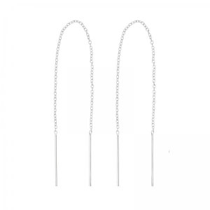 1 pair of pull-through earrings made of 925 sterling silver