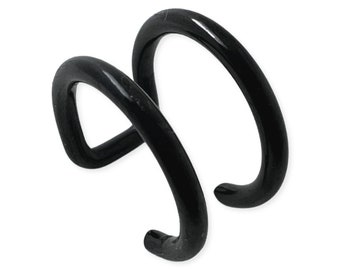 1 Stück Ear Cuff Chirurgenstahl Ohrschmuck zweireihig 9-13mm in schwarz