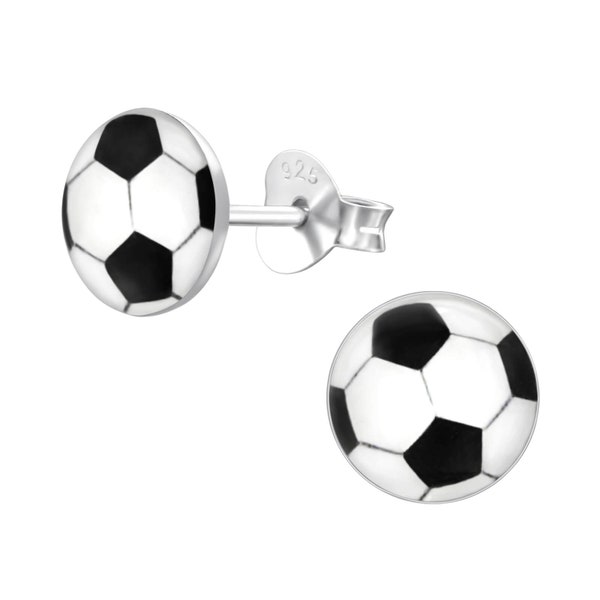 1 Paar Ohrringe Ohrstecker 925 Sterling Silber mit Fußball