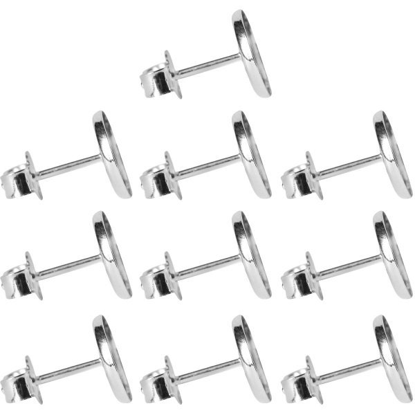 10 x stud earring blank 925 sterling silver with edge cabochon setting 4-12 mm