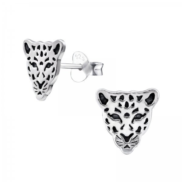 1 Paar Ohrstecker mit Leopard Ohrringe aus 925 Sterling Silber