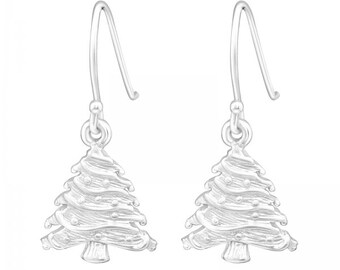 Ohrhaken Ohrhänger mit Weihnachtsbaum Ohrringe aus 925 Sterling Silber