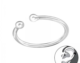 Ear cuff ear cuff 10 mm earrings made of 925 sterling silver 1 piece