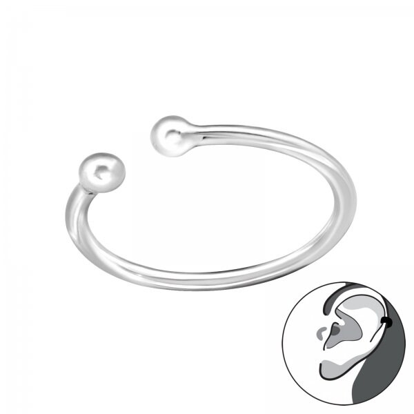 Ear cuff ear cuff 10 mm earrings made of 925 sterling silver 1 piece