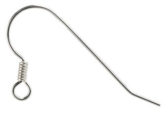 Earwire blank earrings 925 sterling silver with spiral