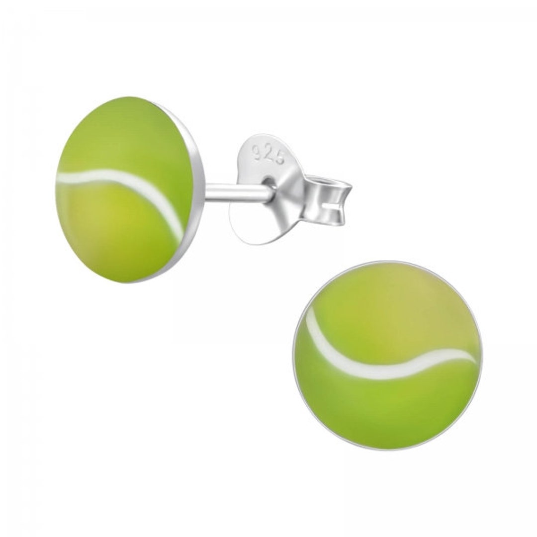 1 Pair of Stud Earrings With Tennis Ball Earrings Made of 925 Etsy