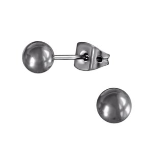 1 pair of earrings titanium stud earrings with ball 3-5 mm