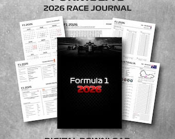 Formula 1 2026 Race Journal | F1 Grand Prix Tracker (Digital Download)