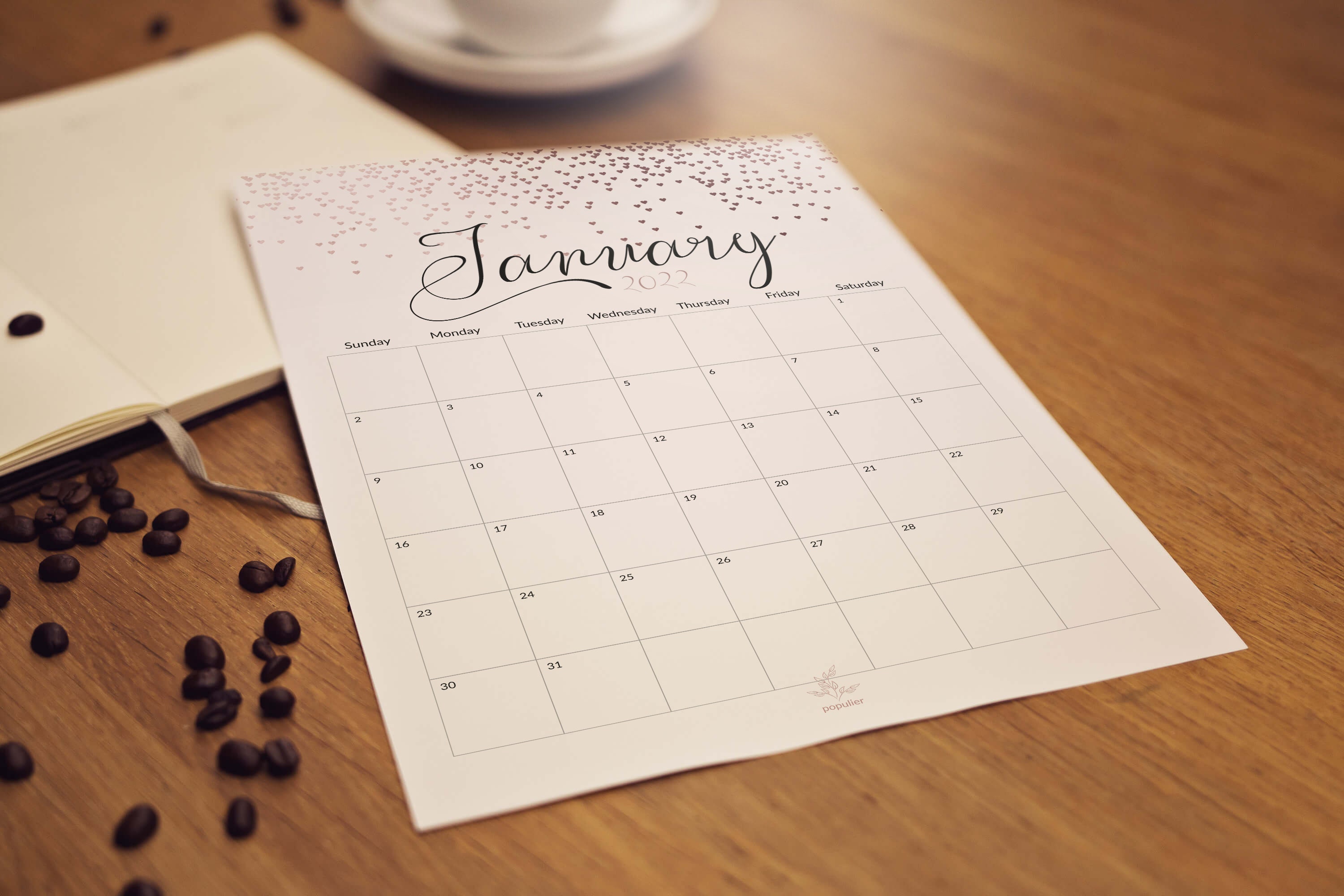 2022 printable calendar 2022 wall calendar monthly planner etsy