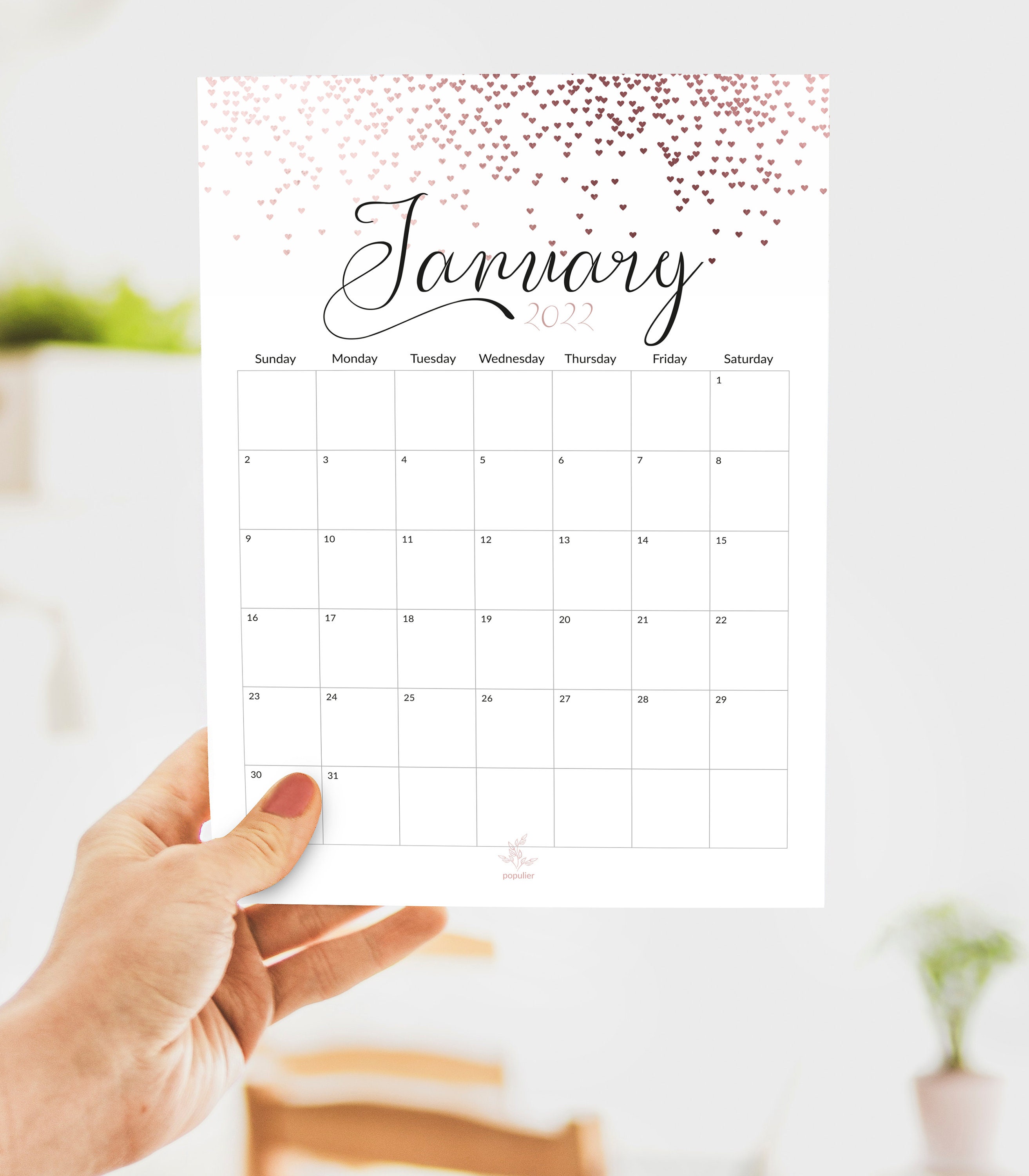 2022 printable calendar 2022 wall calendar monthly planner etsy