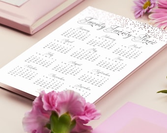 2023 PRINTABLE Calendar 2023, Wall Calendar, Printable PDF, 2023 Year Calendar, Calendar 2023, Calendar Printable 2023 Rose Gold/Pink hearts