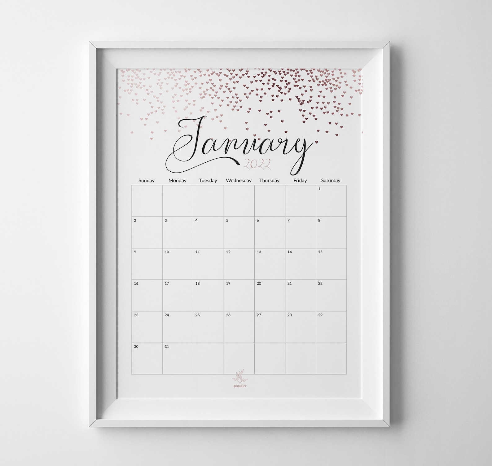 2022 printable calendar 2022 wall calendar monthly planner etsy