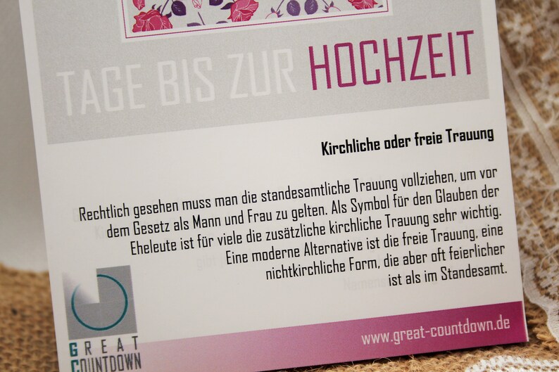 50 Tage bis zur Hochzeit Great Countdown Etsy.de