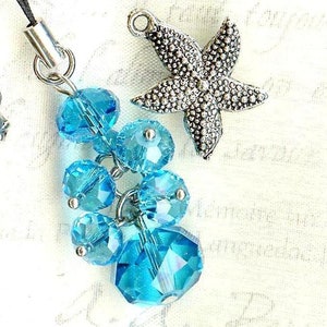 Phone Charm OCEAN LIFE crystal turquoise GSM111 image 1