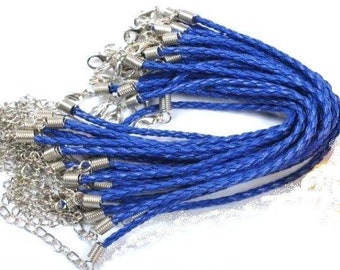 10x LEATHER bracelets  SAPPHIRE 20cm  MAT2119