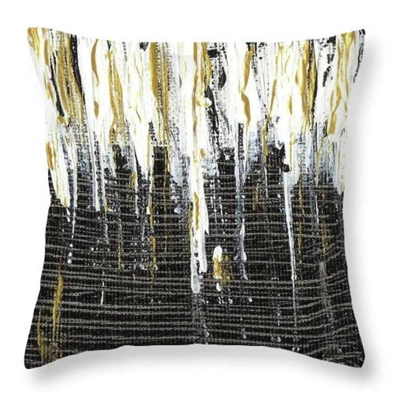 Cushion Cover BLACK and WHITE print 2 sides scan original abstract acrylic painting art LUMIO Paintings sofa home decoration modern art Black White 02